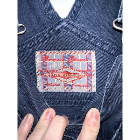 Vintage Revolt Denim Overalls Women's L Blue Carpenter Style Workwear 90s Y2K - Picture 6 of 16